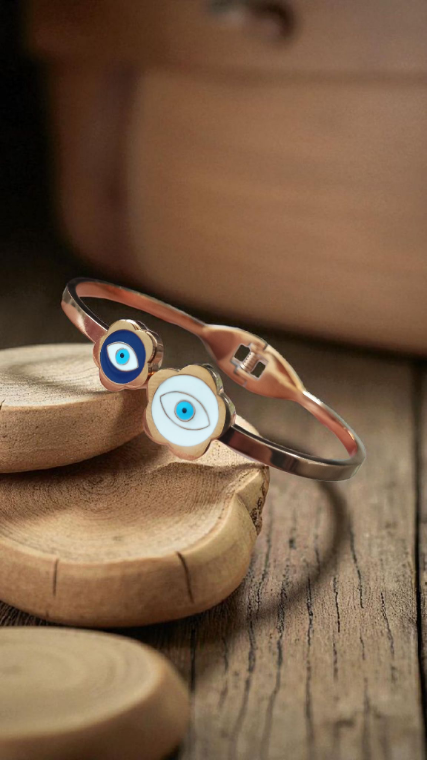 Anti Tarnish Two Evil Eye Bracelet