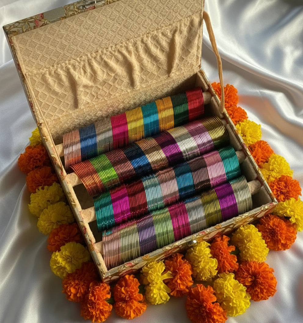 Metal Glossy Bangles Box-4 Roll