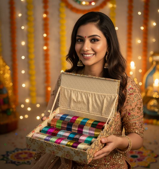 Metal Glossy Bangles Box-4 Roll