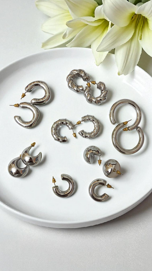 Combo of 7 Silver Earrings