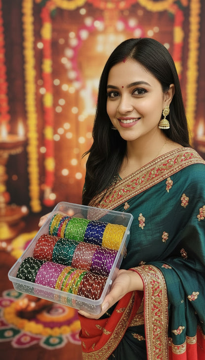 Trendy Glass Bangles Box Set