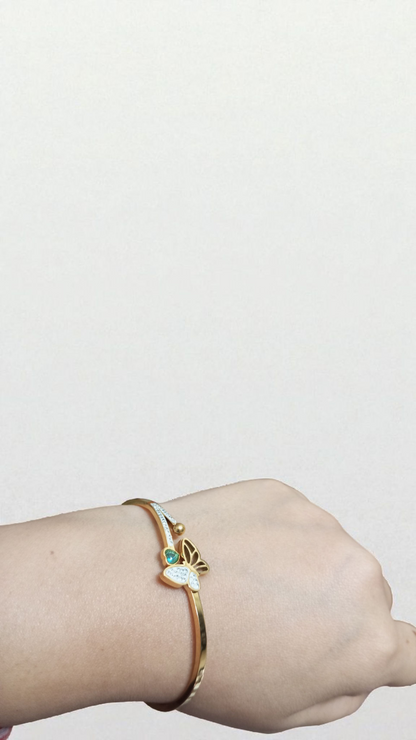 Anti Tarnish Butterfly Heart Bracelet