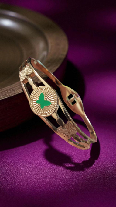 Anti Tarnish Green Butterfly Bracelet