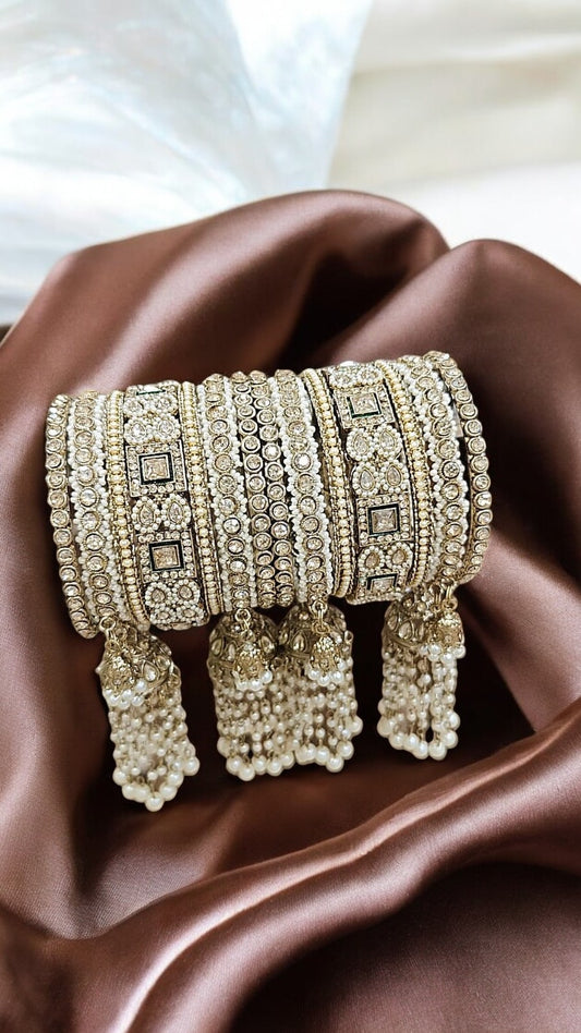 Kundan Bridal Stone Bangles Set