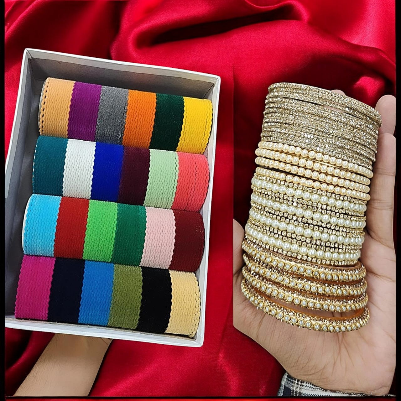 Super Queen Zigzag Bangles Combo Box