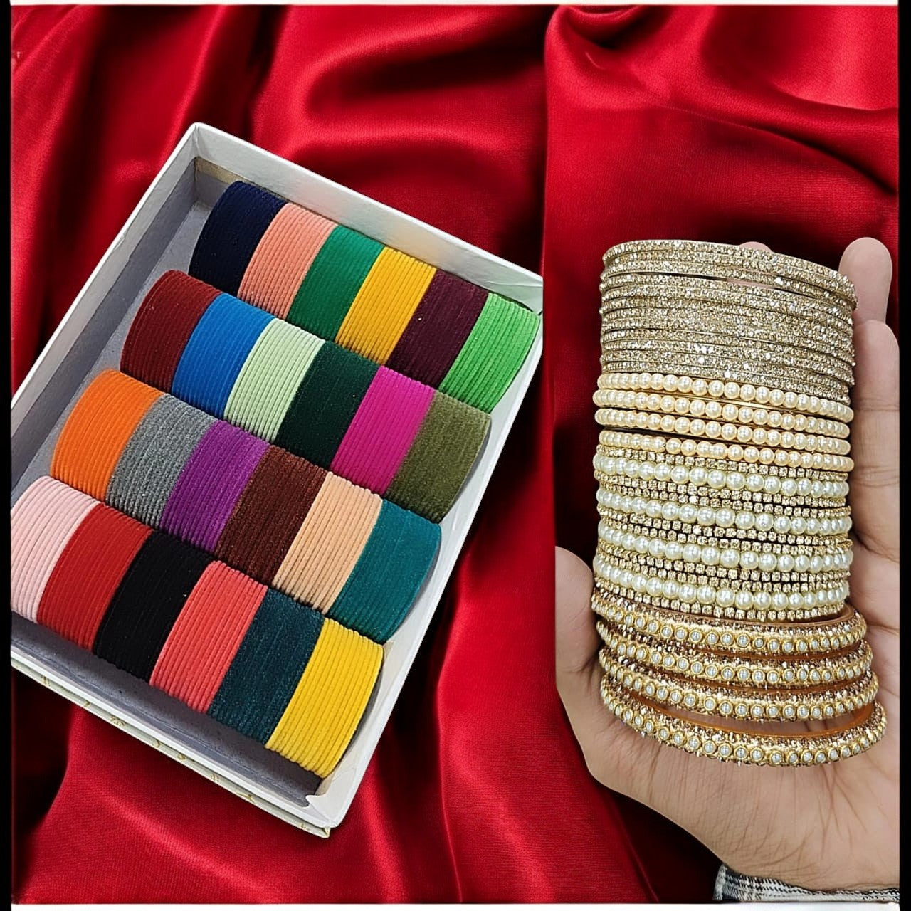 Super Queen Velvet Bangles Combo Box