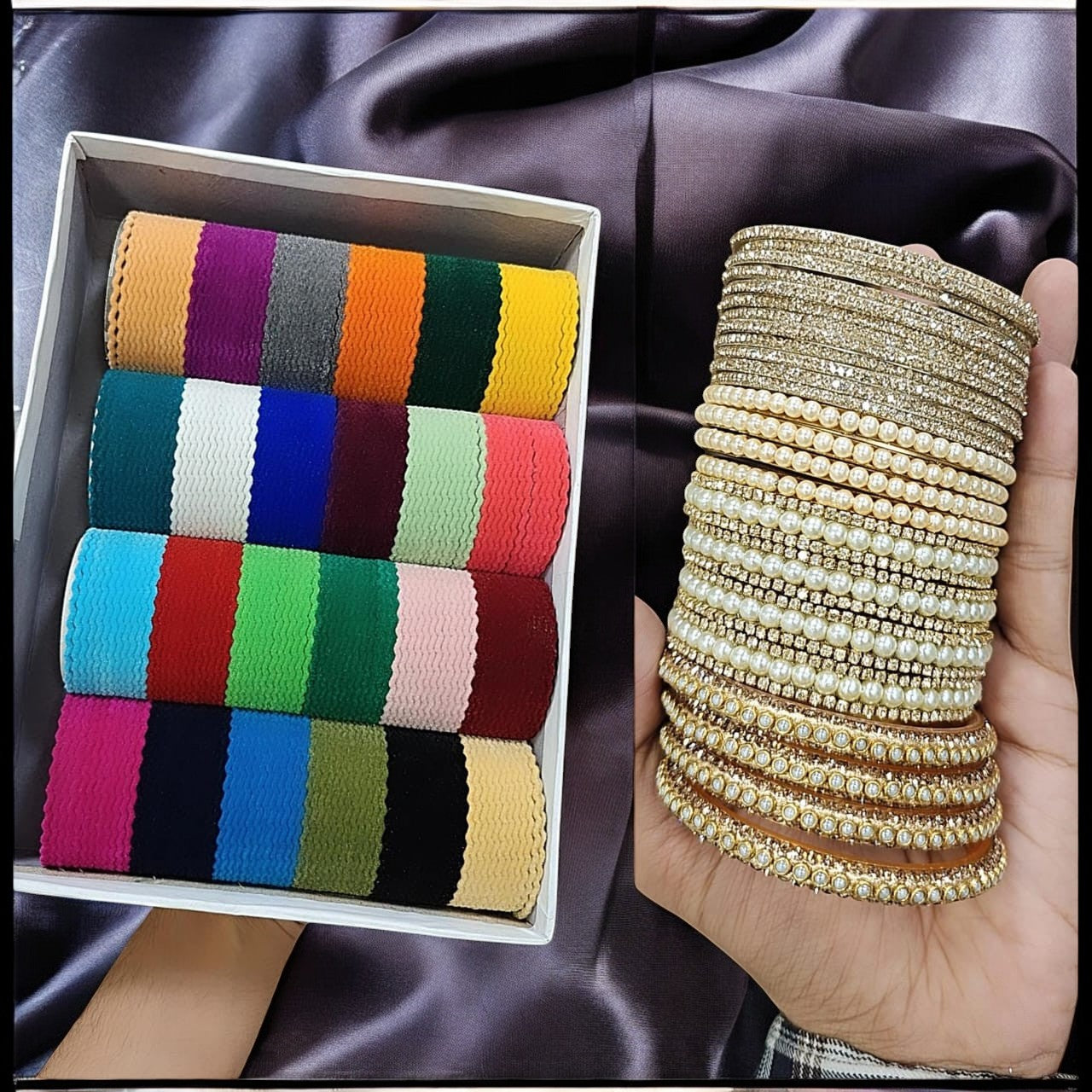 Super Queen Zigzag Bangles Combo Box