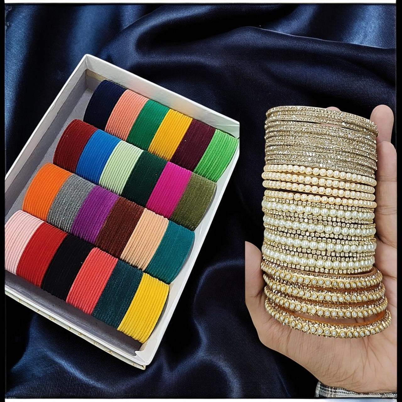 Super Queen Velvet Bangles Combo Box