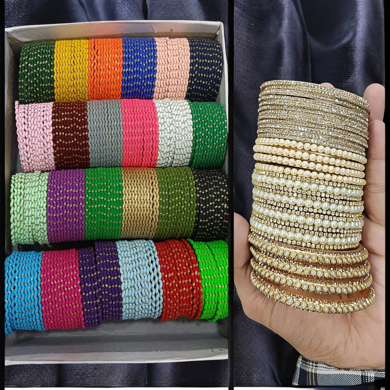 Super Queen Zigzag Dotted Bangles Combo Box