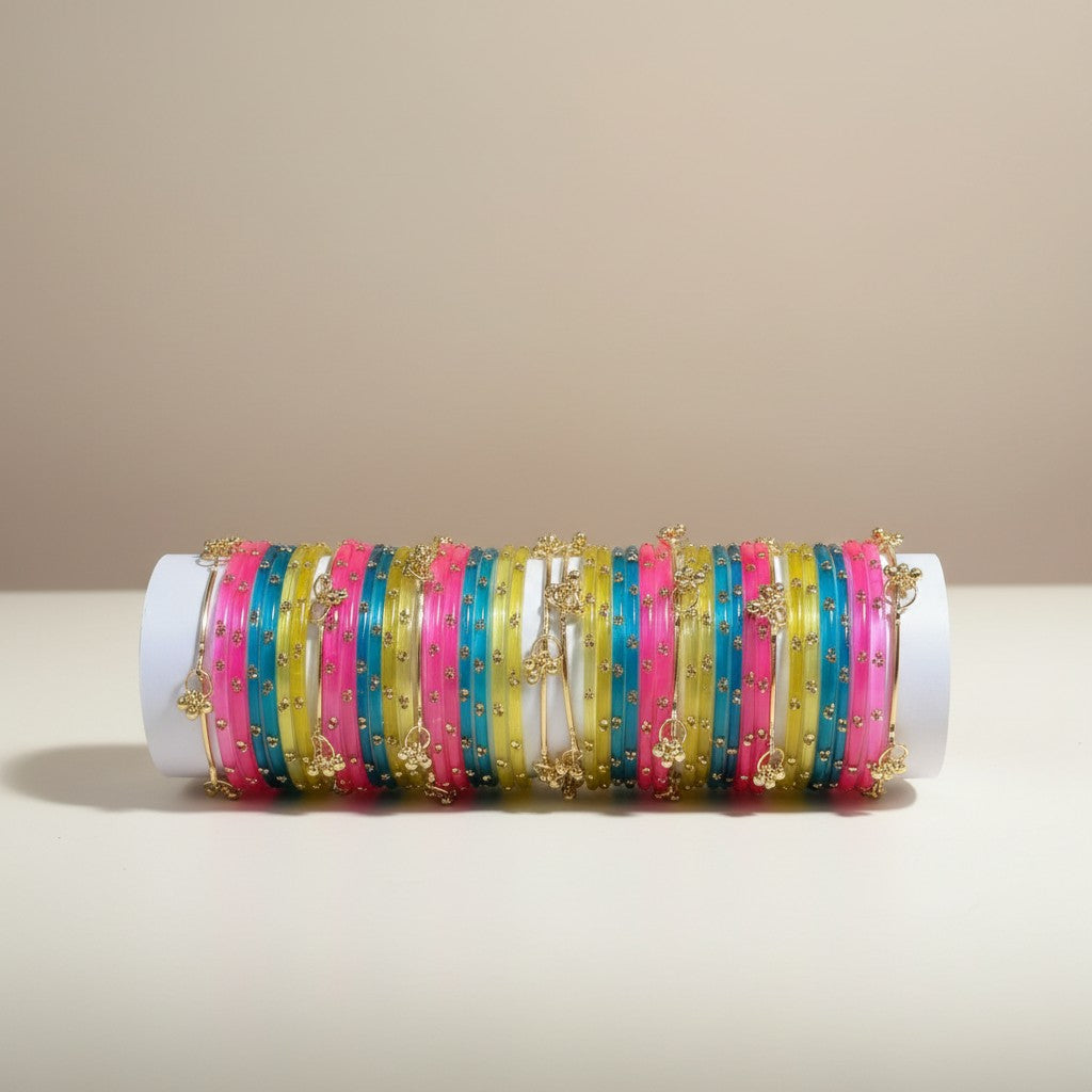 Viral Kashmiri Stone Ghungroo Bangle Set